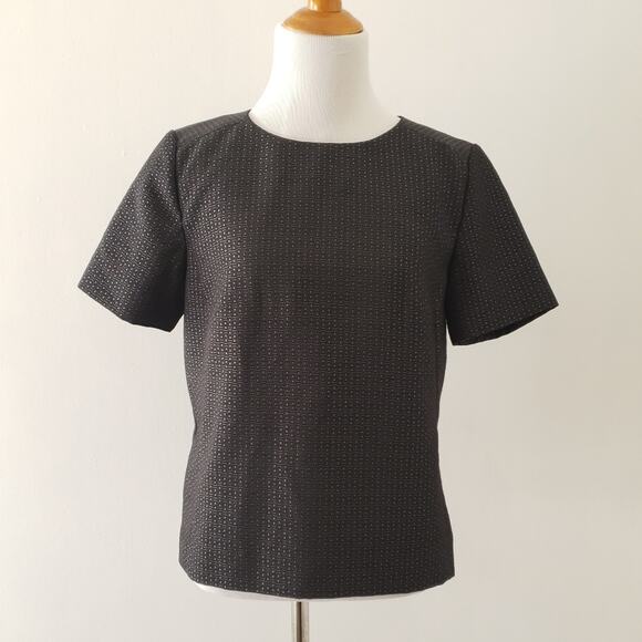 Halogen Jacquard Geometric Print Blouse Black Work Wear Women Small - Picture 2 of 8